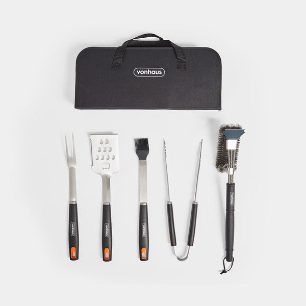 Vonhaus 5pc BBQ tool set with bag (British brand)