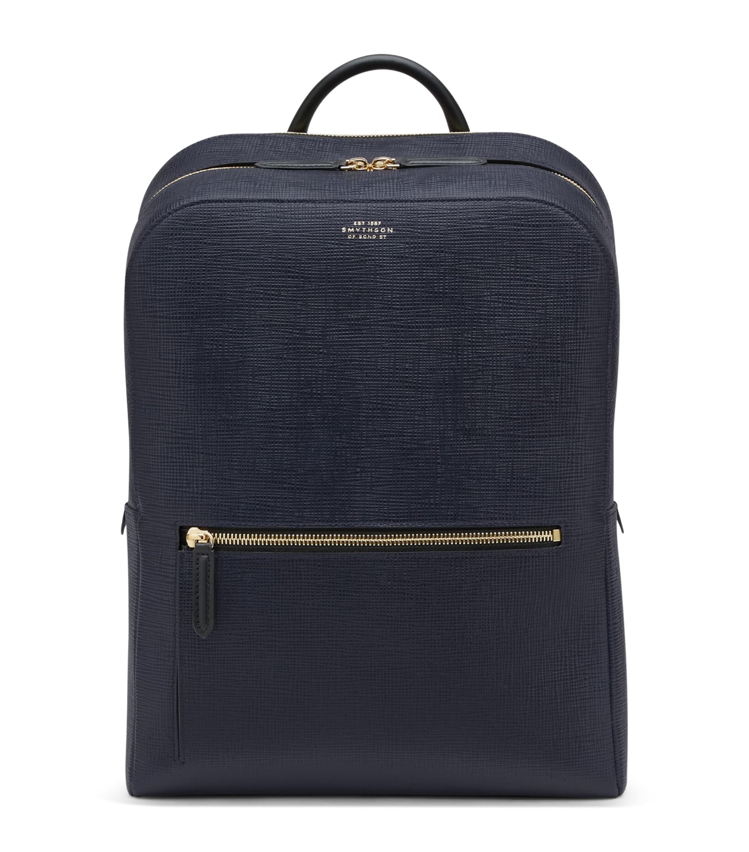 Smythson grained leather Panama backpack, UK version