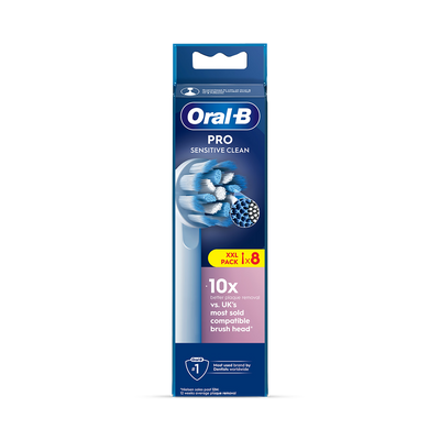 Holland & Barrett Oral-B Pro Sensitive Clean Toothbrush Heads with X Filament, 8 Counts- Buy online at McGrocer