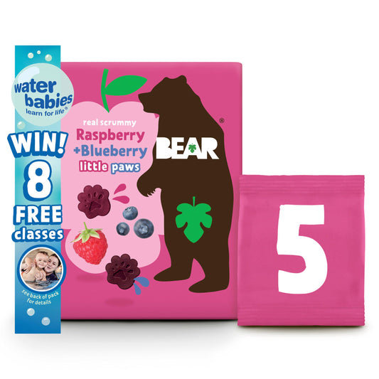 BEAR PAWS Fruit Shapes Raspberry & Blueberry Multipack x5 20g big packs Sainsburys   