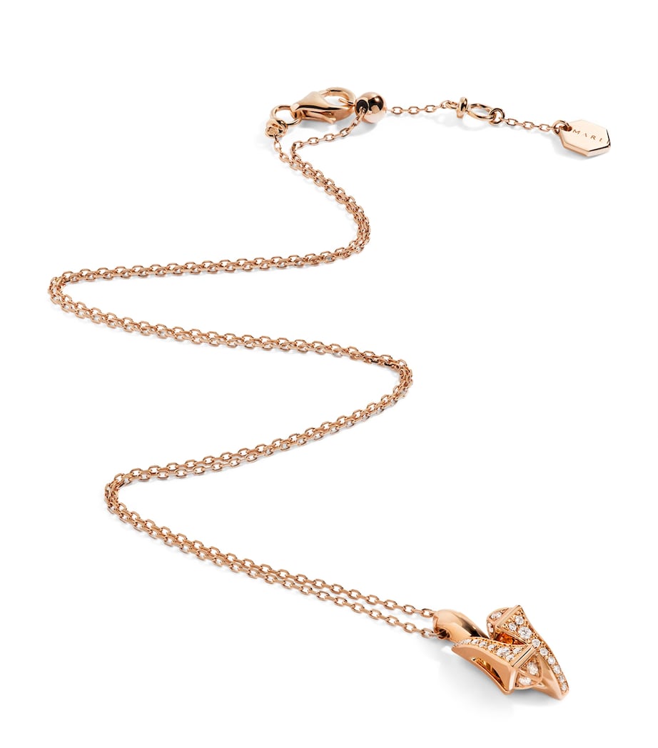 Marli New York Cleo pendant necklace in rose gold with diamonds (British brand)