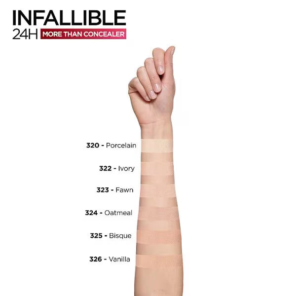 L'Oréal Paris Infallible More Than Concealer Shade 326, UK version