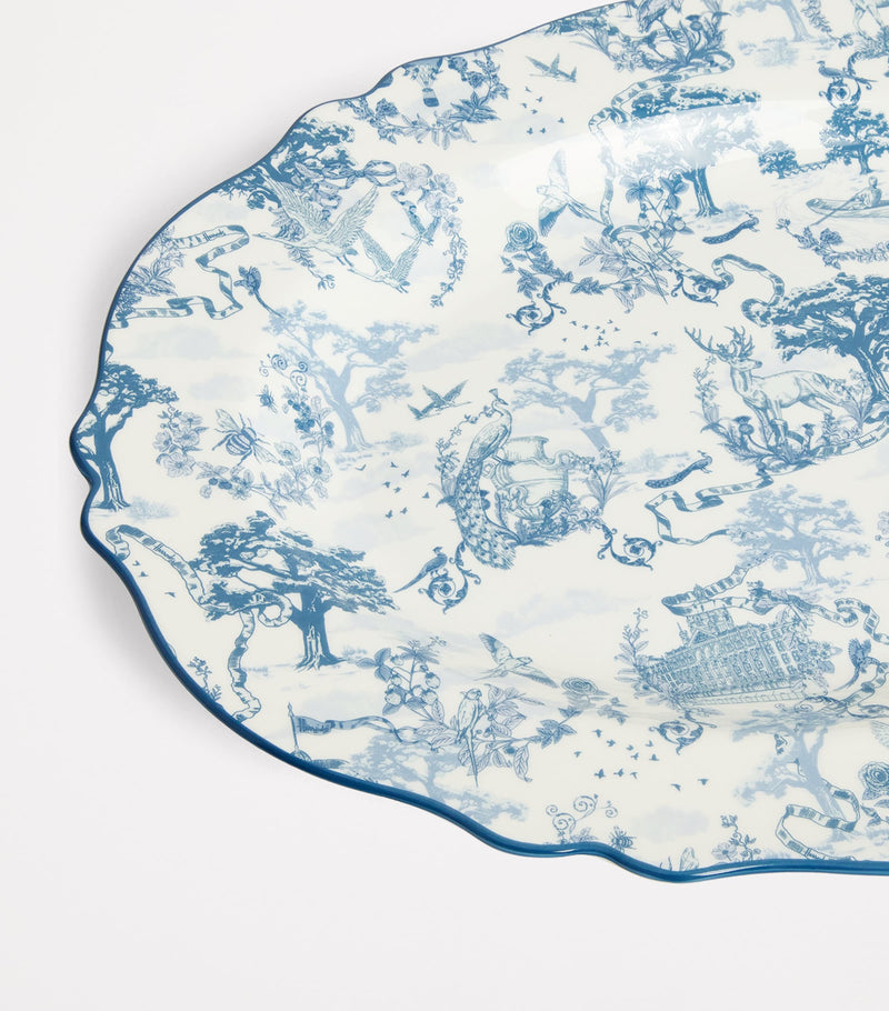 Harrods bone china toile pattern platter 36cm, UK version