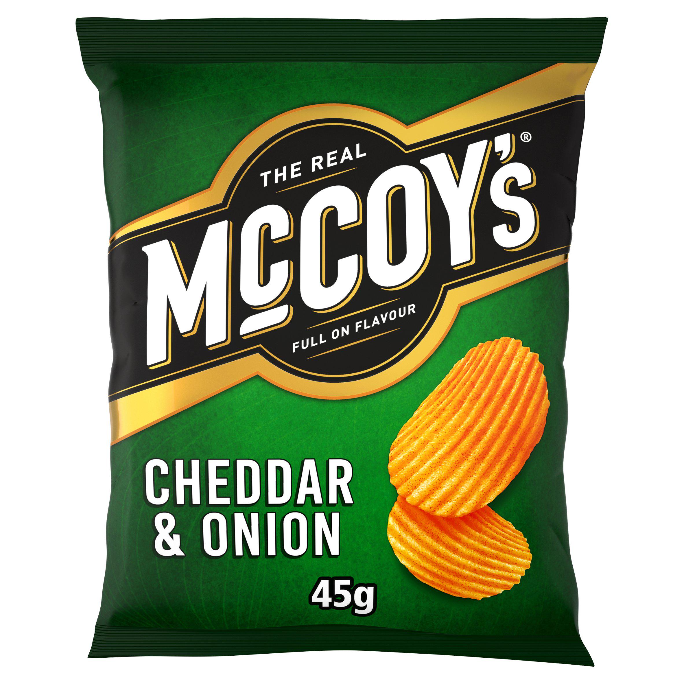 McCoy's Ridge Cut Cheddar & Onion Flavour Potato Crisps 45g GOODS Sainsburys   