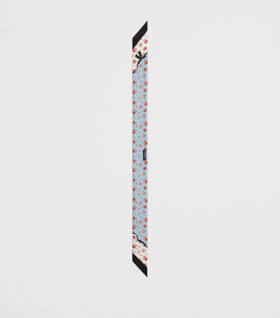 Dolce&Gabbana floral skinny silk scarf, imported from the UK