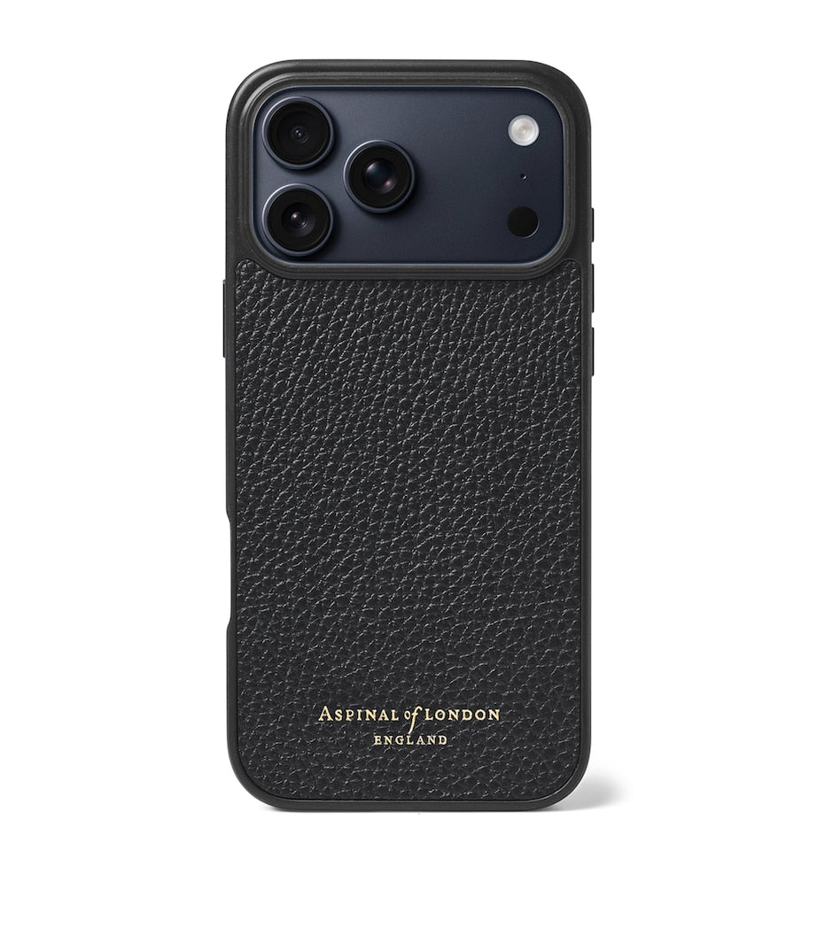 Aspinal Of London grained leather iPhone 17 Pro case - British product