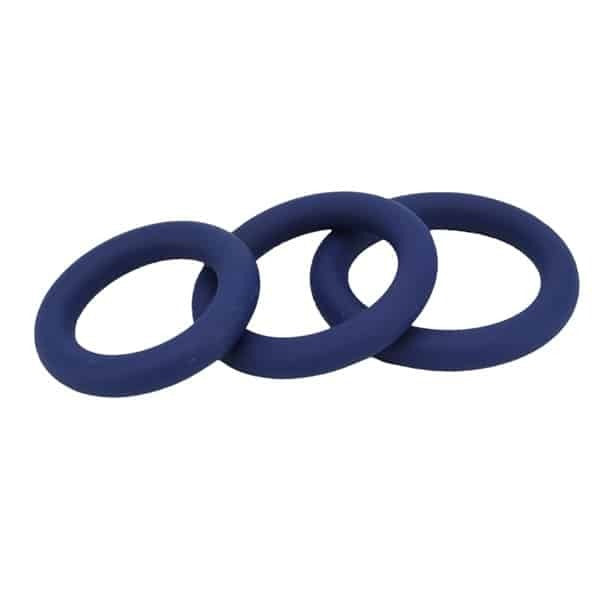 Loving Joy thick silicone cock rings navy 3 pack (British brand)