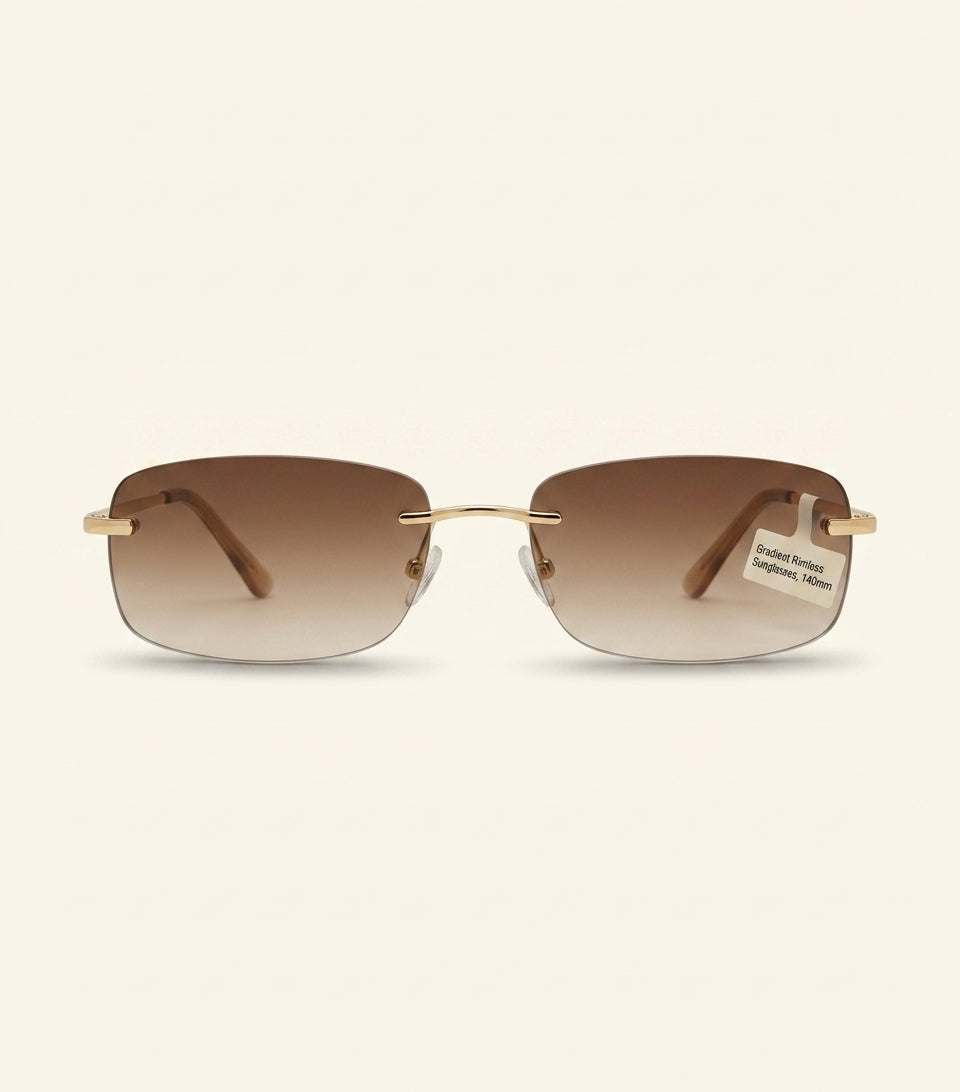 Prada metal rectangular sunglasses with rimless lenses, UK version