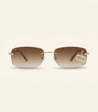 Prada metal rectangular sunglasses with rimless lenses, UK version