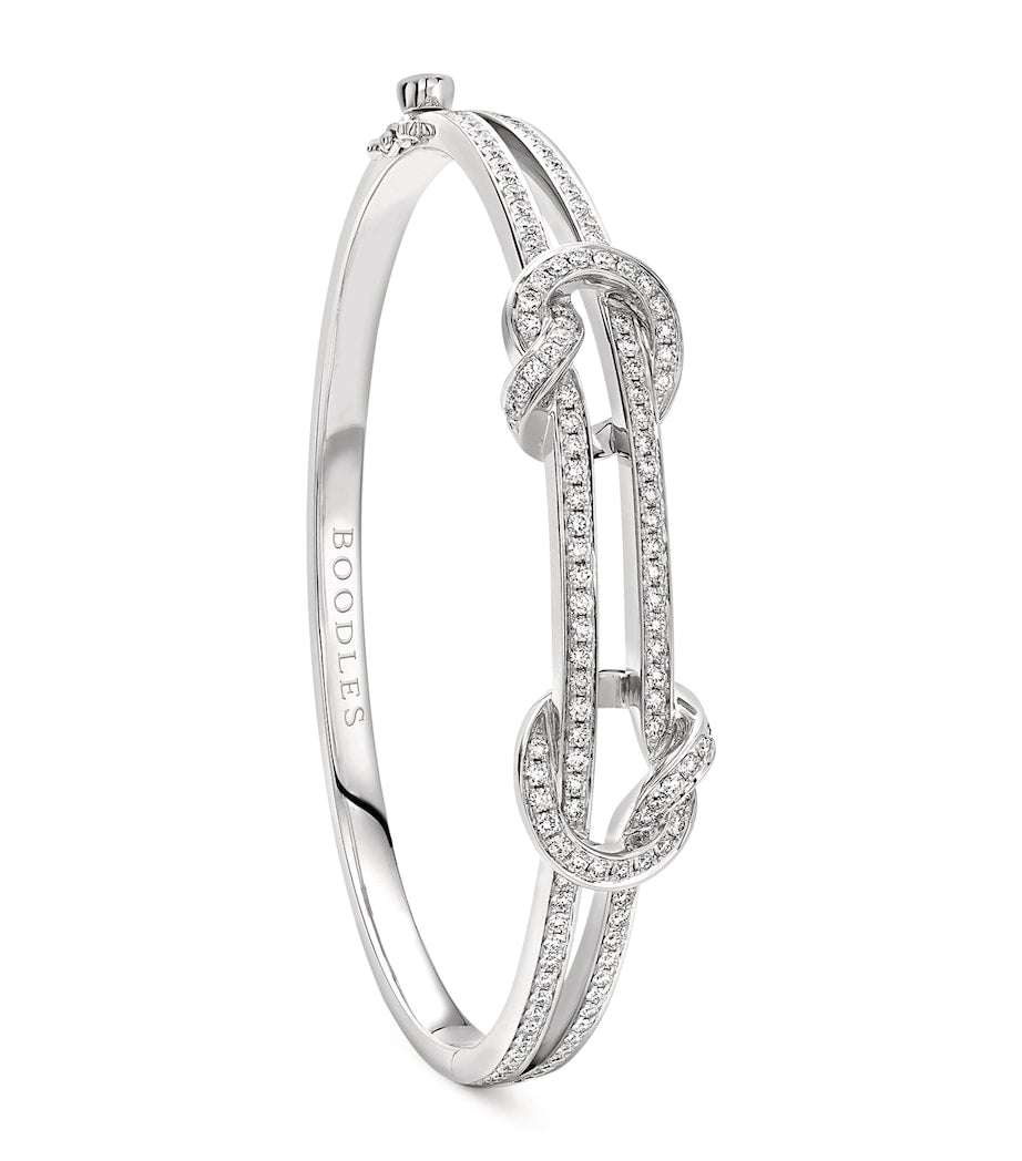 Boodles white gold diamond knot bangle, UK version