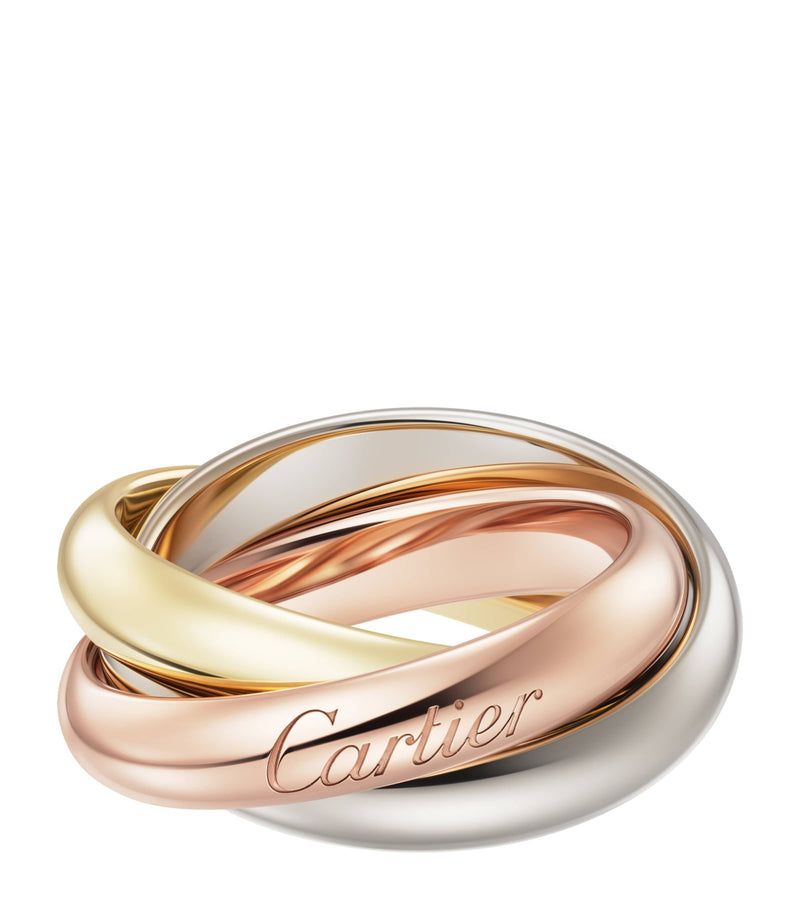 Cartier Trinity ring white rose yellow gold 18k, imported from the UK