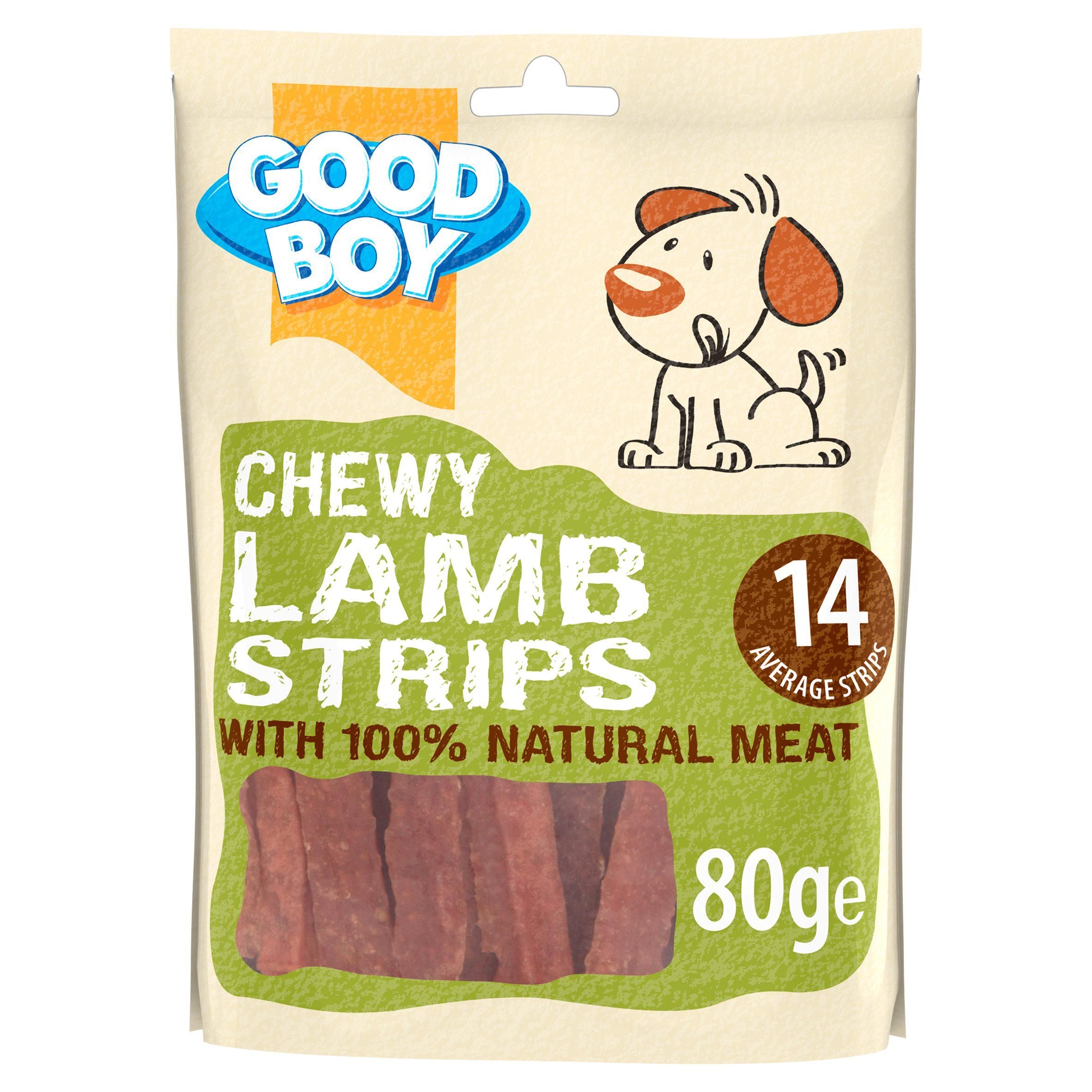 Good Boy Pawsley & Co Chewy Lamb Strips Dog Treats 80g Dog and Puppy Treats Sainsburys   