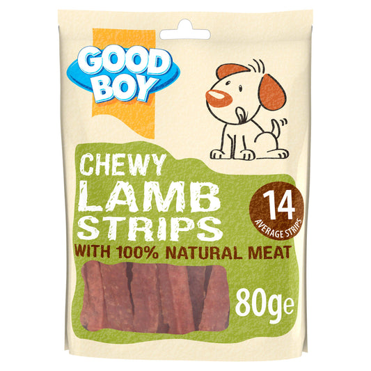 Good Boy Pawsley & Co Chewy Lamb Strips Dog Treats 80g Dog and Puppy Treats Sainsburys   