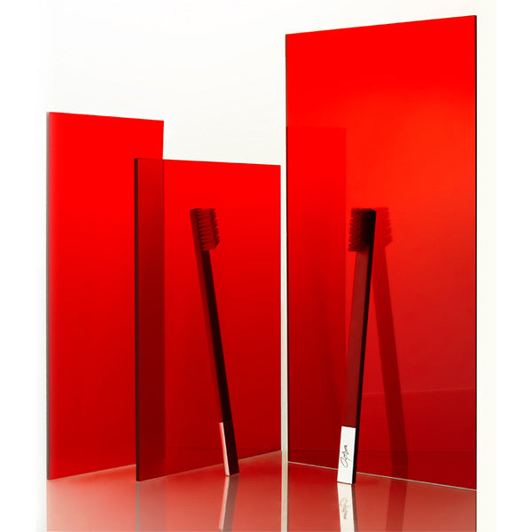 Apriori Carmine Red Silver Medium toothbrush - British product