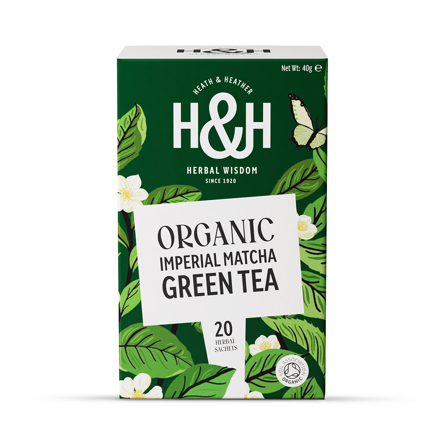 Heath & Heather organic imperial matcha tea 20 tea bags - British product