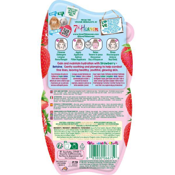 7th Heaven Plump and Quench Cream Mask Strawberry with Betaine, UK version