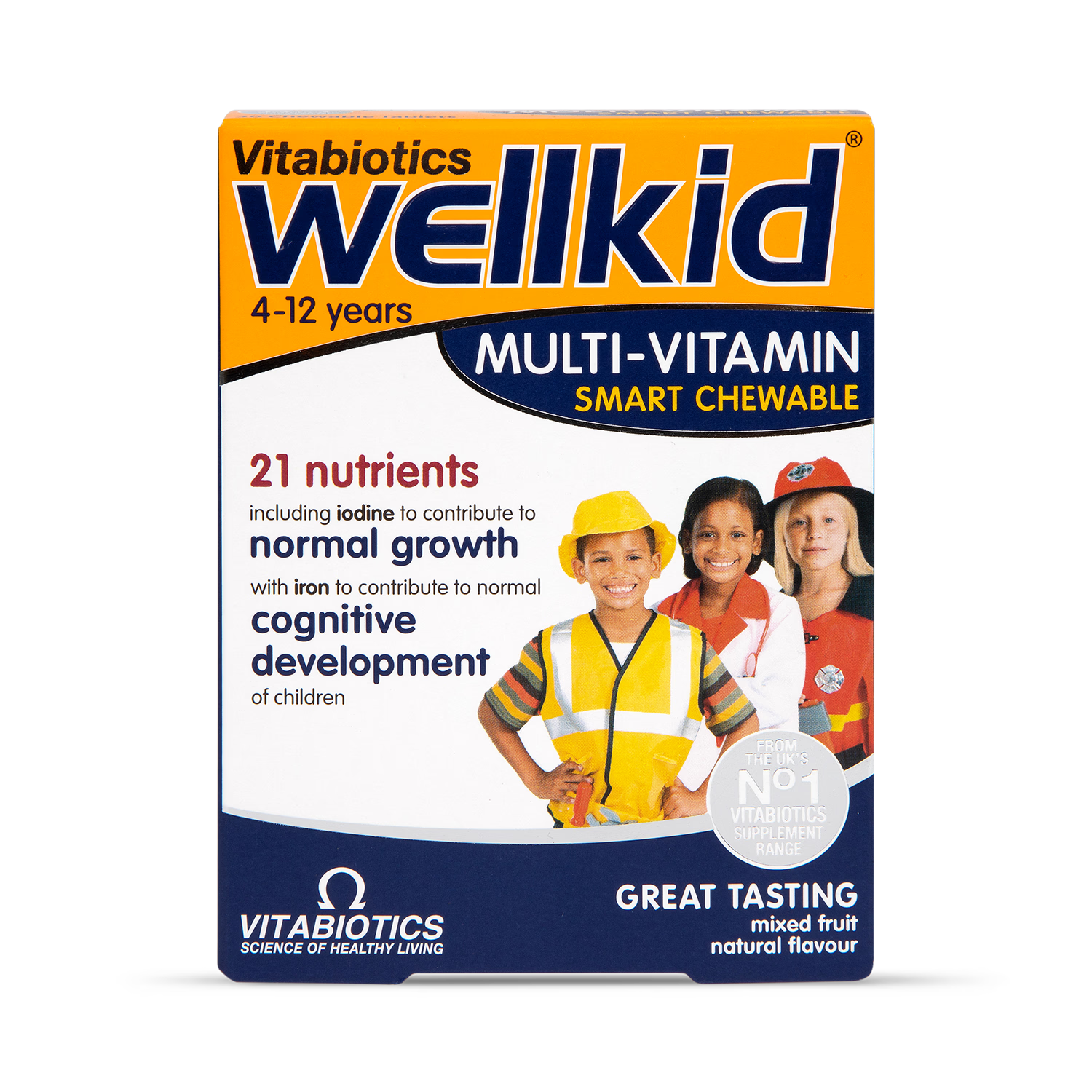 Vitabiotics Wellkid Multi-Vitamin Chewables Fruity Flavour 30 Tablets (British brand)