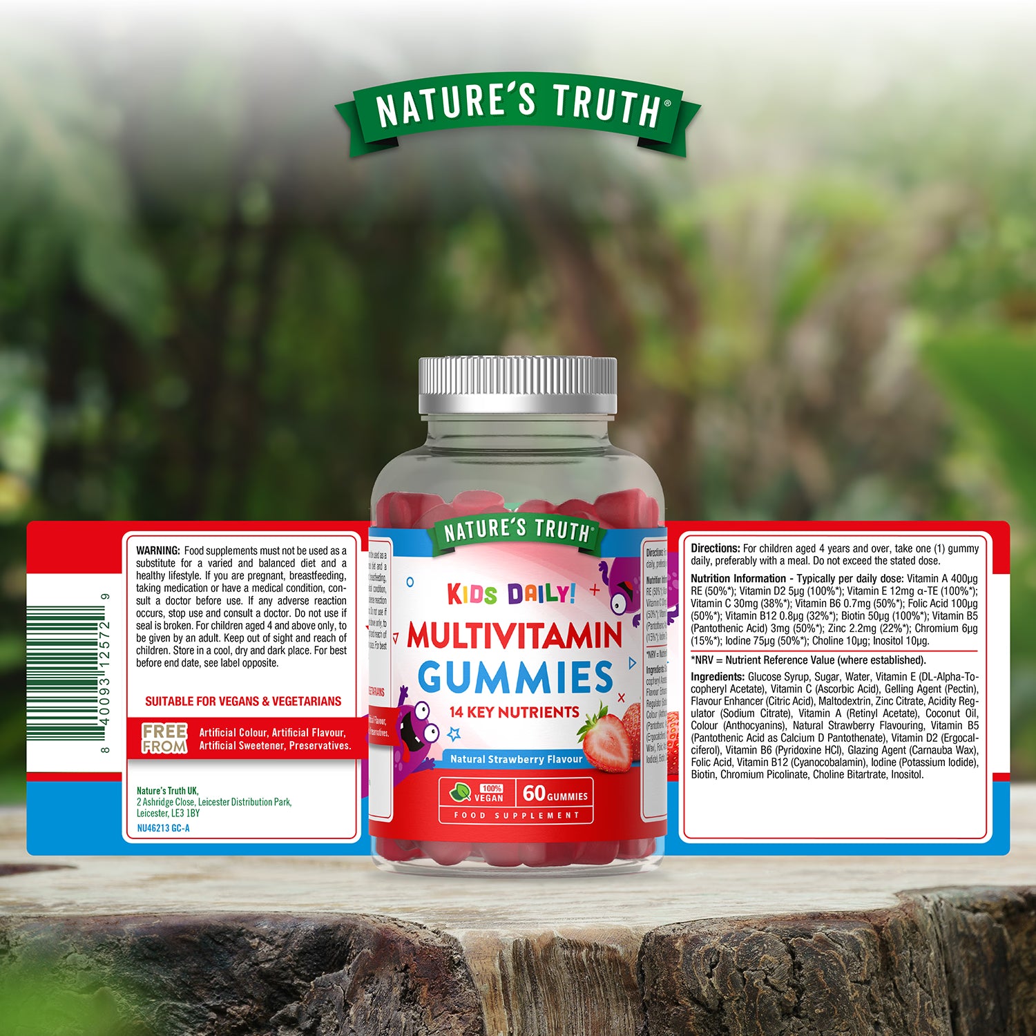 Nature's Truth multivitamin gummies strawberry flavour 60 count - British product