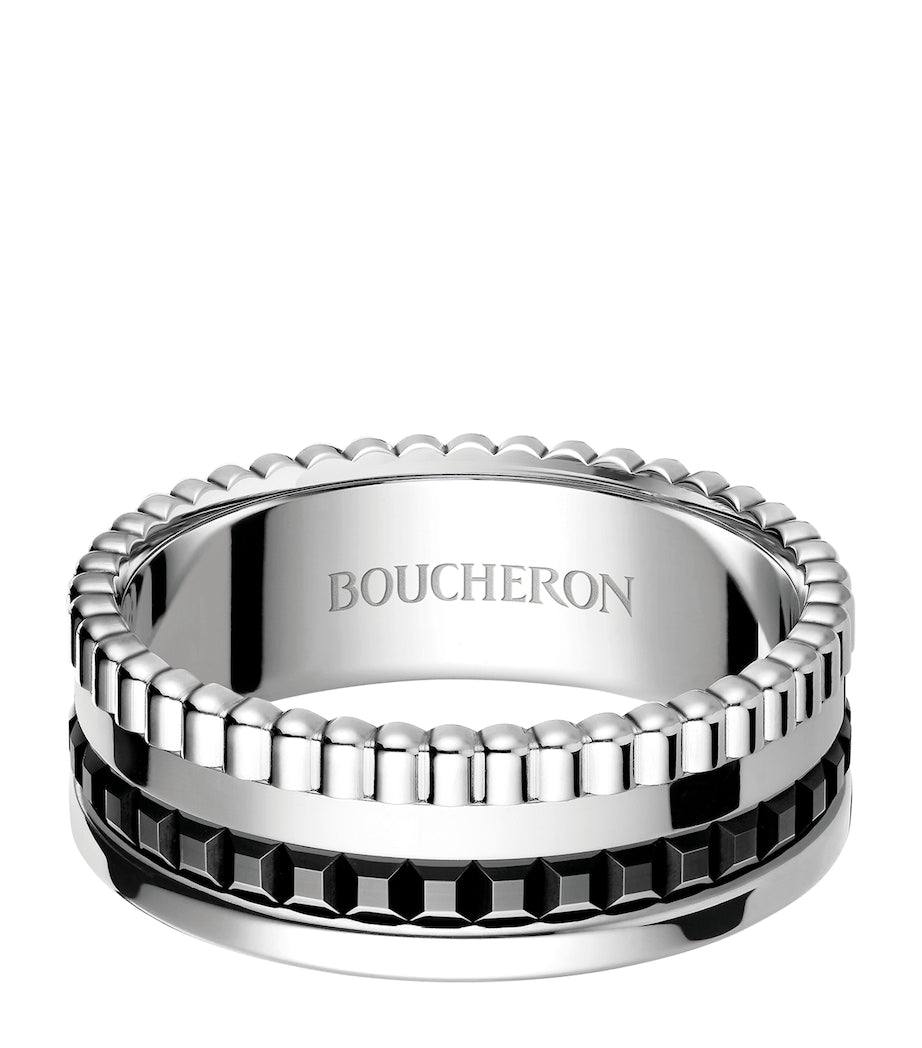 Boucheron small white gold Quatre black ring - British product