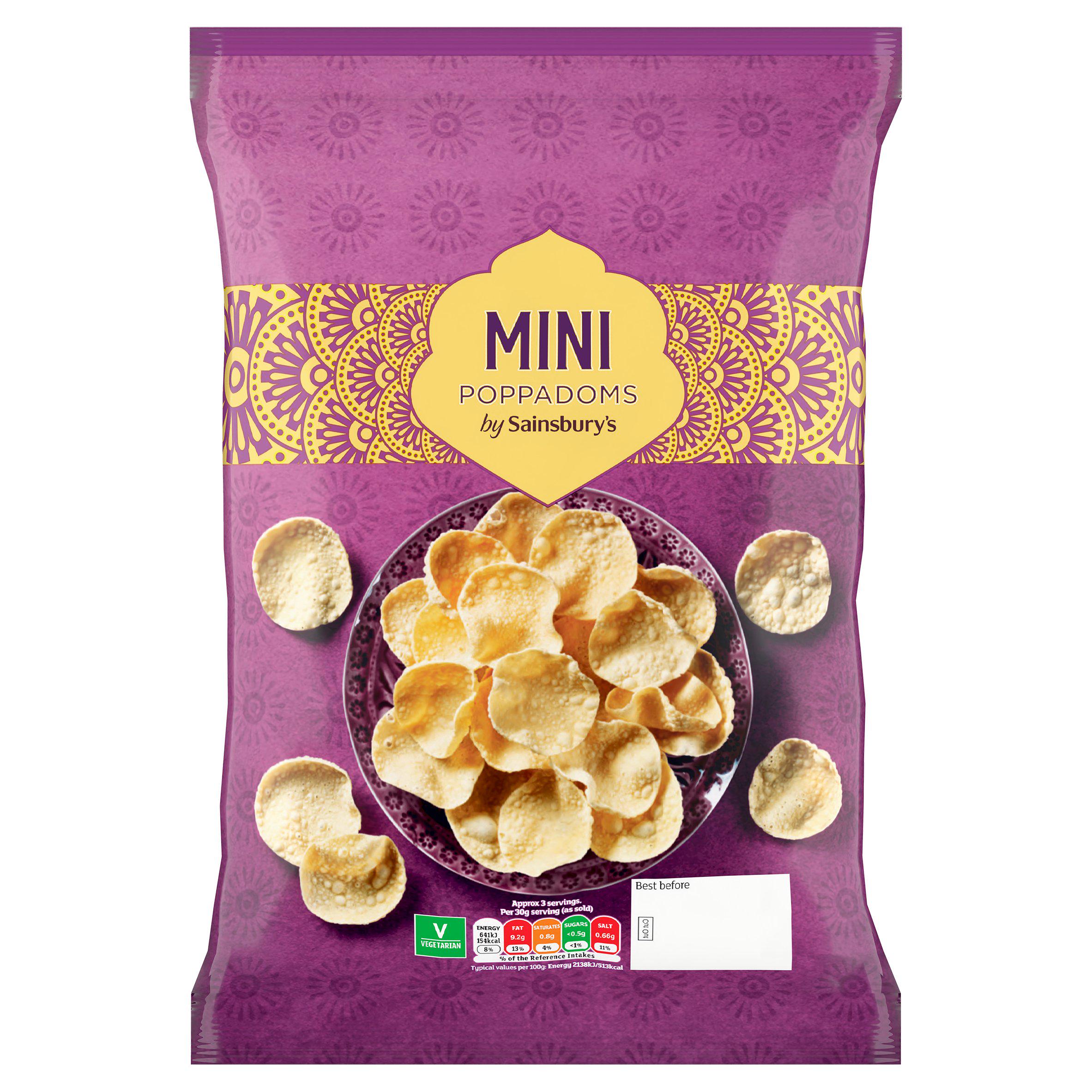 Sainsbury's Mini Poppadoms 100g GOODS Sainsburys   