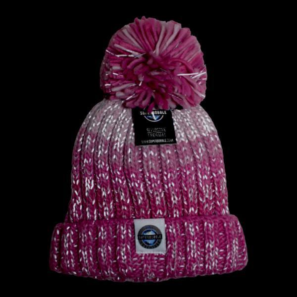 Superbobble reflective kids bobble hat rose pink (British brand)