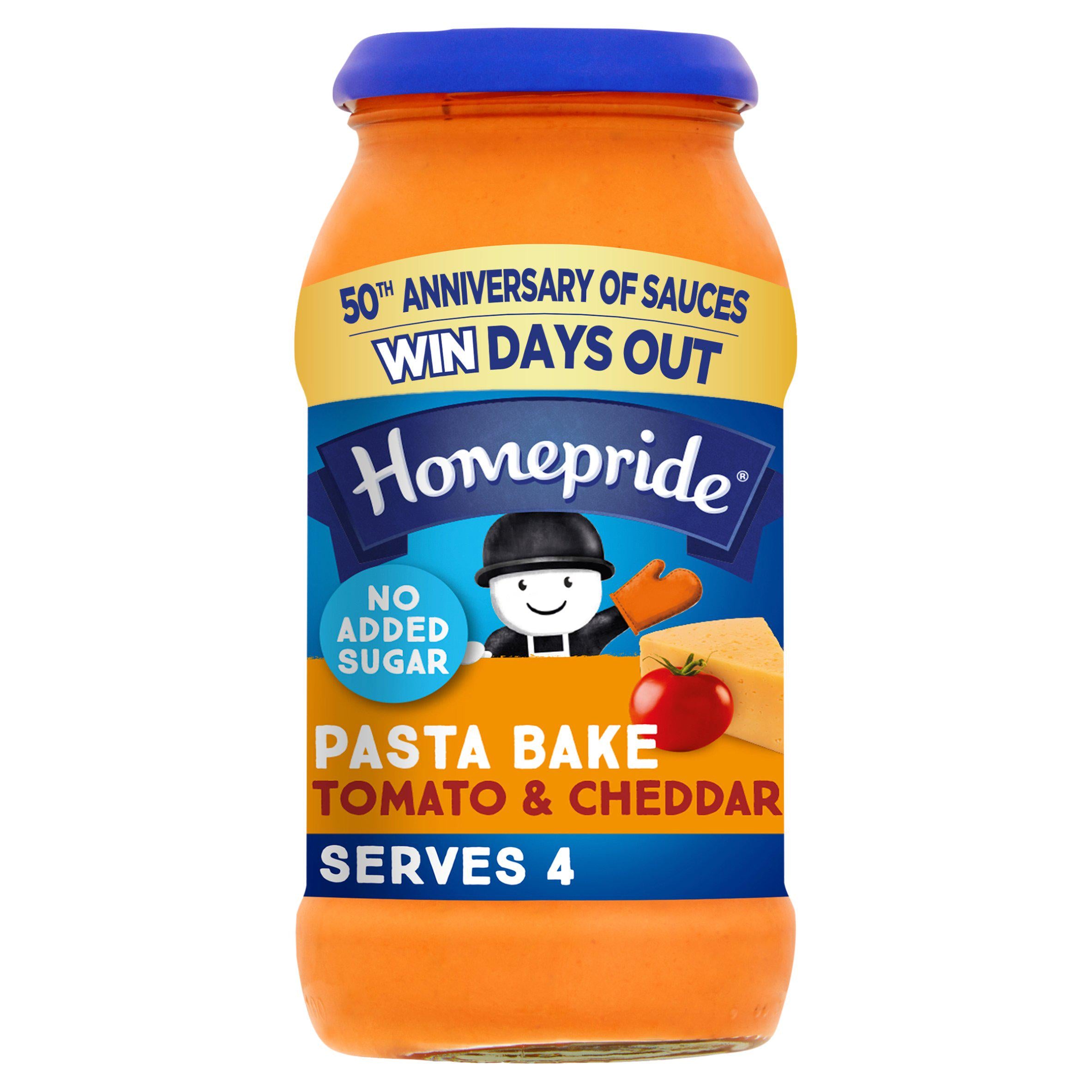 Homepride No Added Sugar Pasta Bake Sauce Tomato & Cheddar Cheese 485g GOODS Sainsburys   