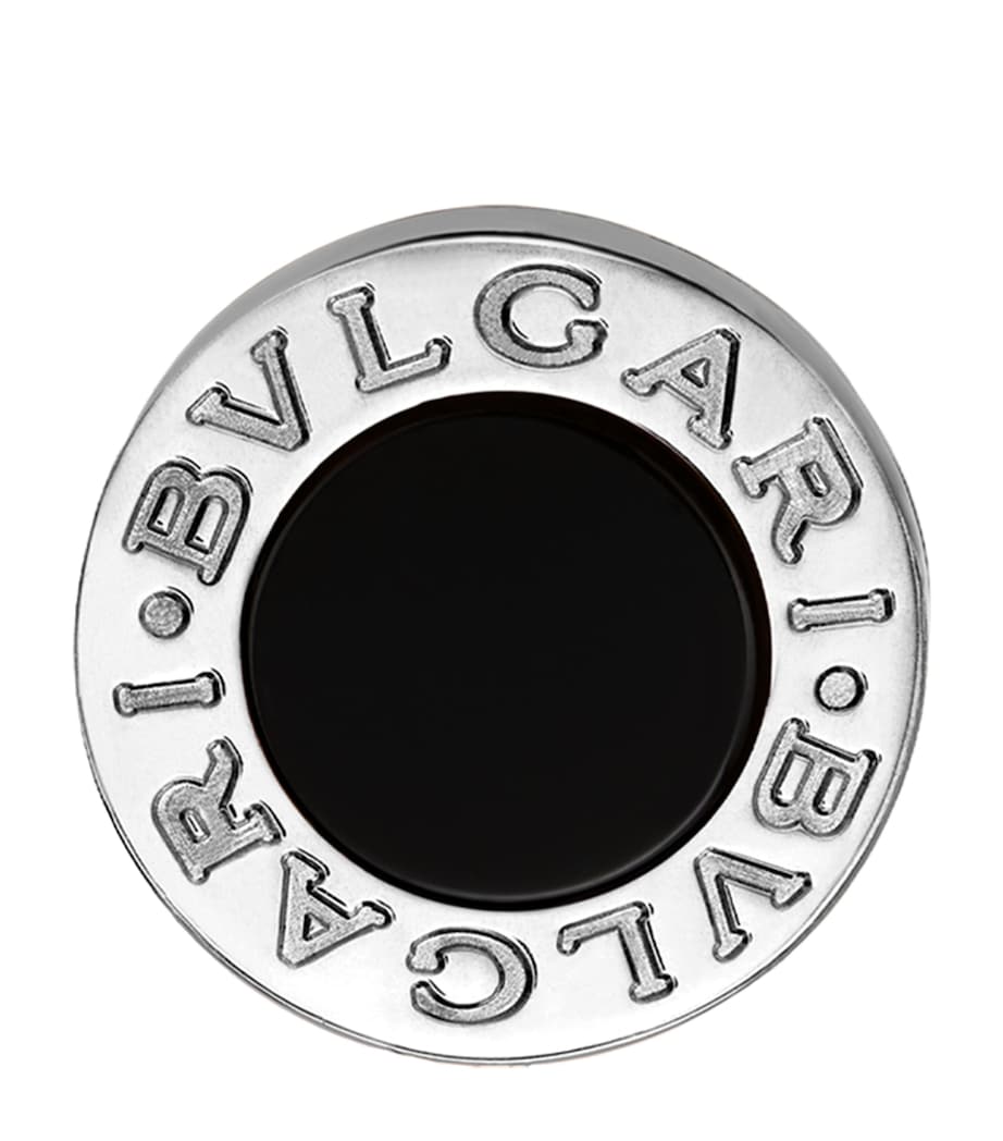 Bvlgari white gold and onyx stud earring, imported from the UK