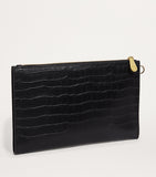 Harrods medium croc-embossed leather pouch (British brand)