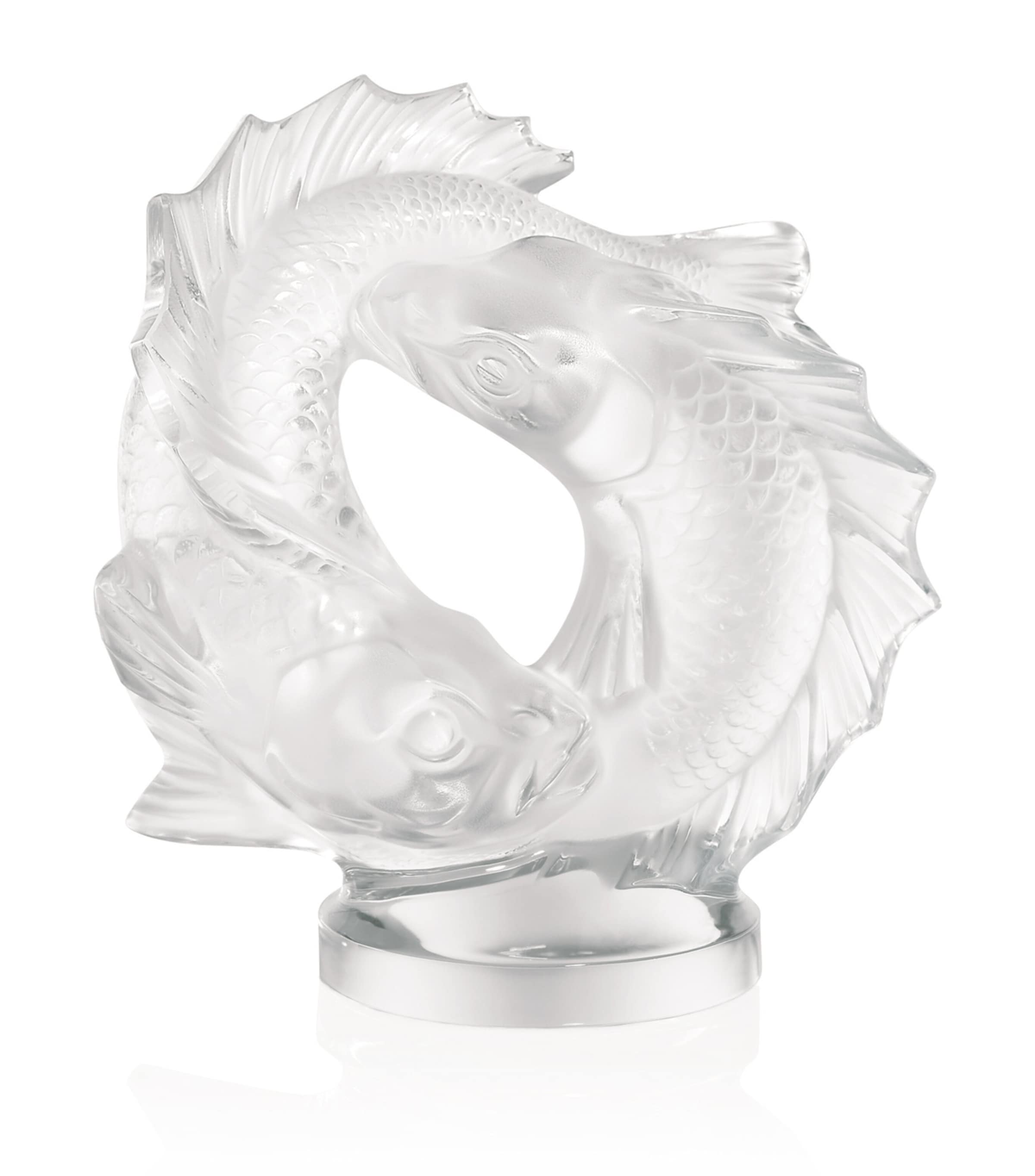 Lalique Crystal Double Fish Sculpture 28.5cm, UK version