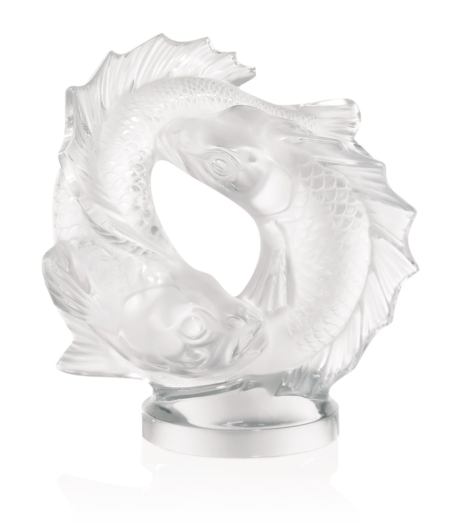 Lalique Crystal Double Fish Sculpture 28.5cm, UK version