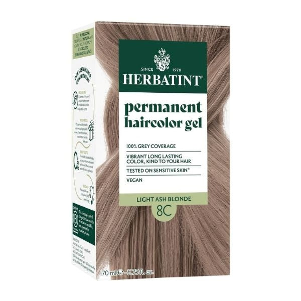 Herbatint Light Ash Blonde 8C hair colour kit, imported from the UK