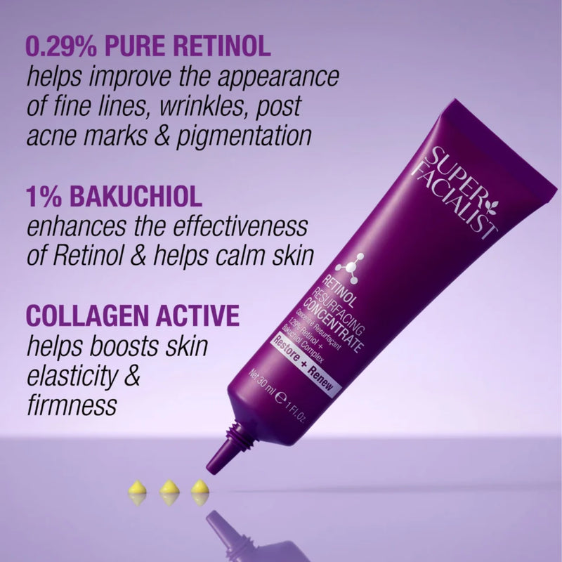 Super Facialist retinol resurfacing concentrate 30ml, UK version
