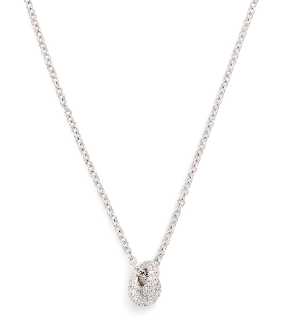 Engelbert White Gold and Pavé Diamond Legacy Knot Necklace