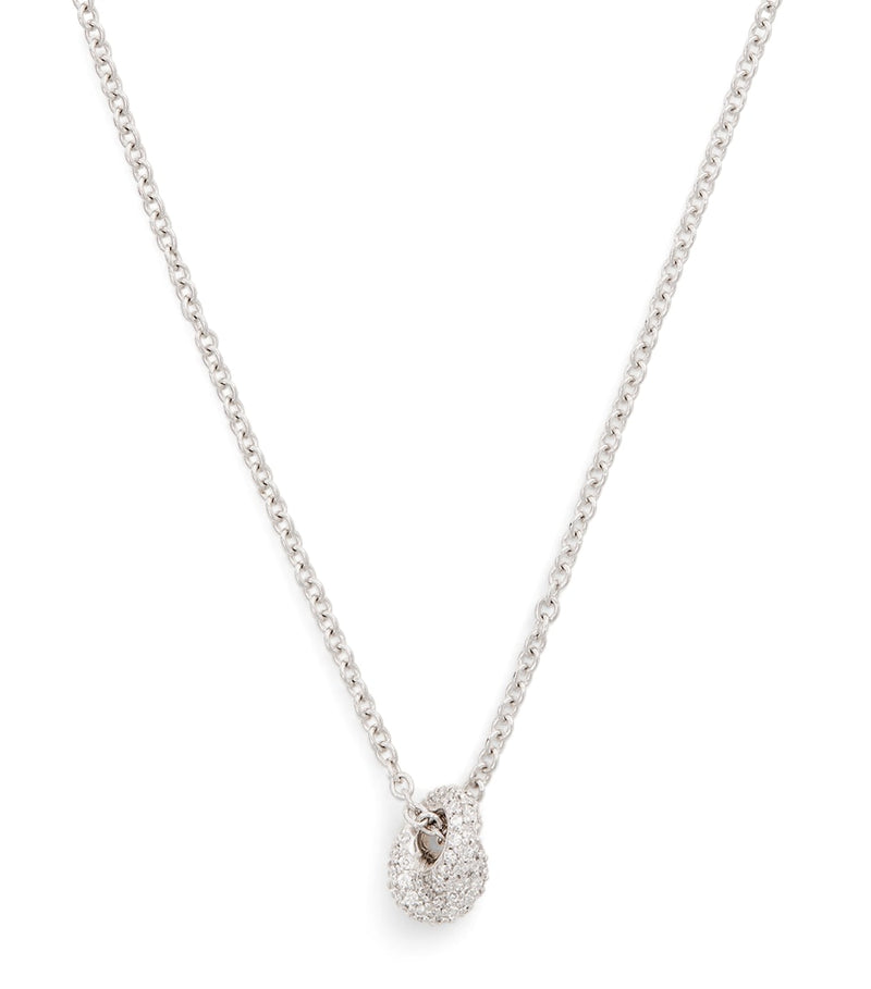 Engelbert White Gold and Pavé Diamond Legacy Knot Necklace