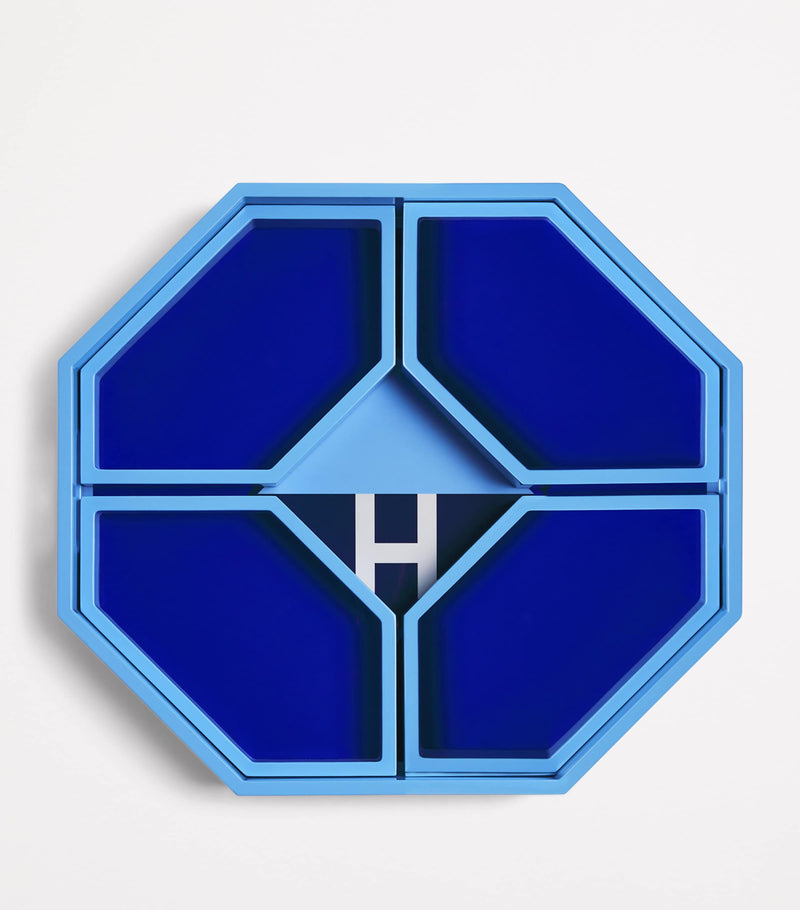 Harrods Lacquered Wood Geometric Tray 38cm x 42cm, UK version