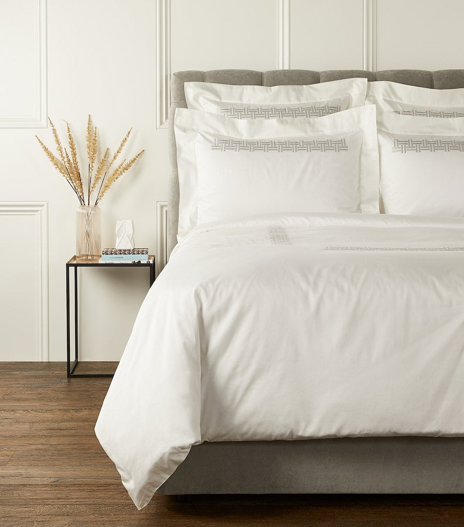 Frette basketweave embroidered super king flat sheet set 270cm x 230cm - British product