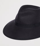 Max Mara wool felt trilby hat with grosgrain ribbon - British product