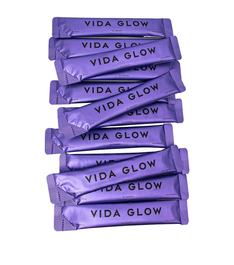 Vida Glow marine collagen blueberry sachets (British brand)