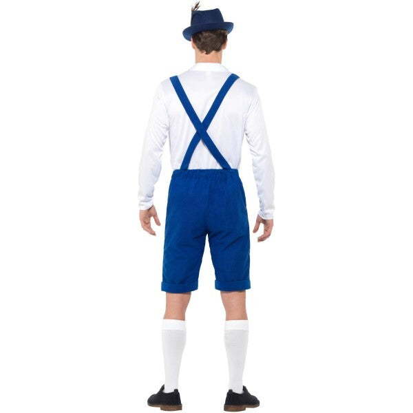 Smiffys Bavarian costume blue with shirt and lederhosen, imported from the UK