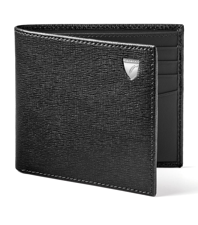 Aspinal of London leather bifold wallet Saffiano - British product
