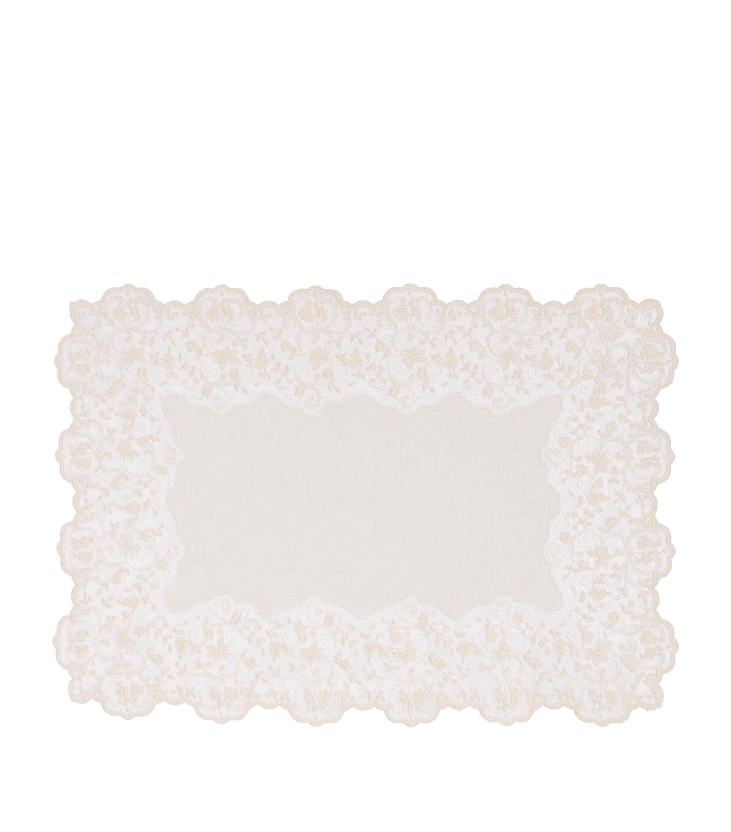 Dea Linen Lace-Trim Elite Placemat 35cm x 50cm - British product