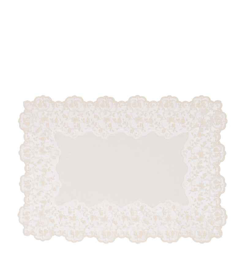 Dea Linen Lace-Trim Elite Placemat 35cm x 50cm - British product