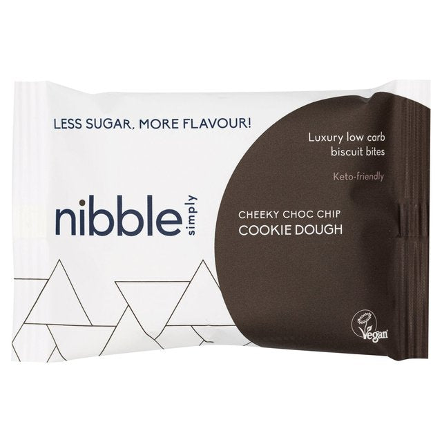 Nibble Simply Cheeky Choc Chip Cookie Dough Low Carb Biscuit Bites   36g Keto M&S   