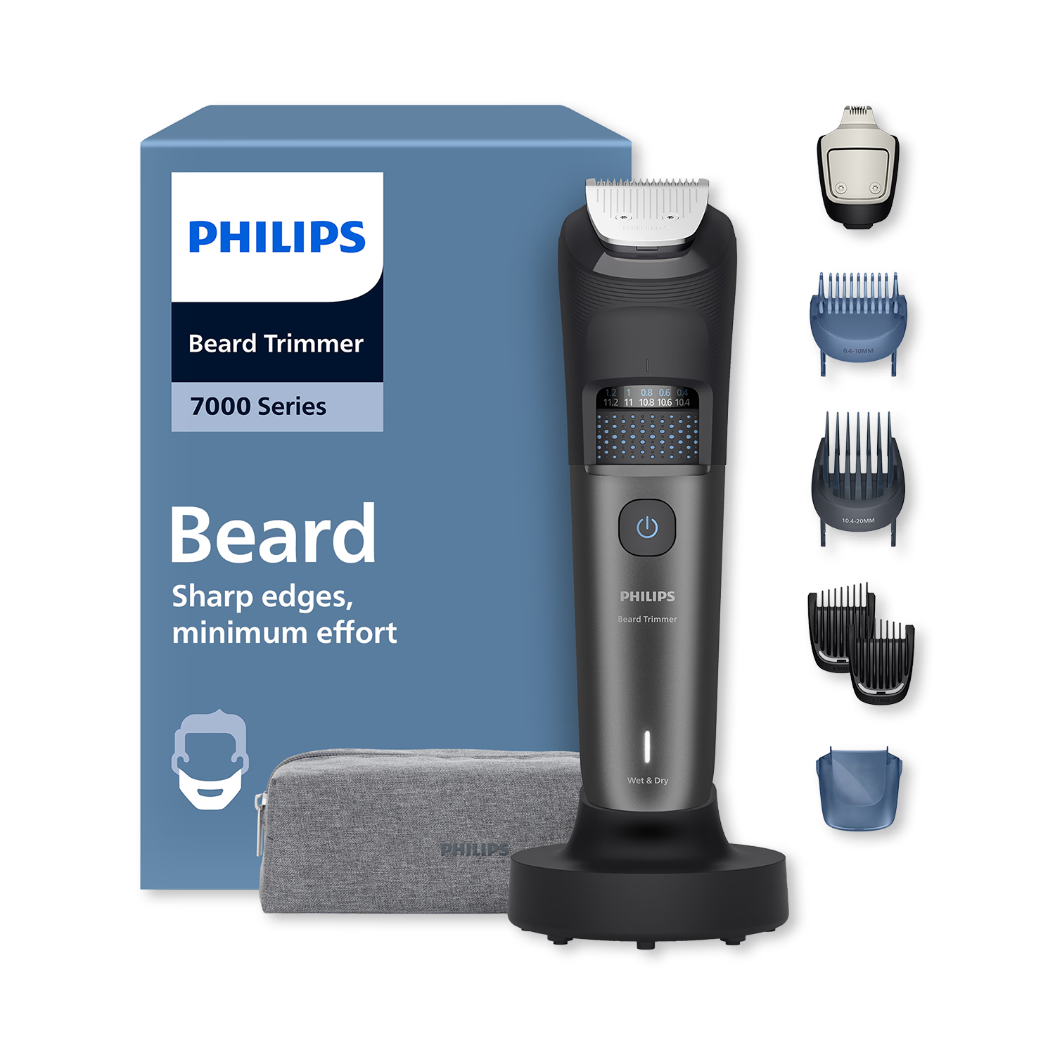 Philips Series 7000 beard trimmer with hair collector (British brand)