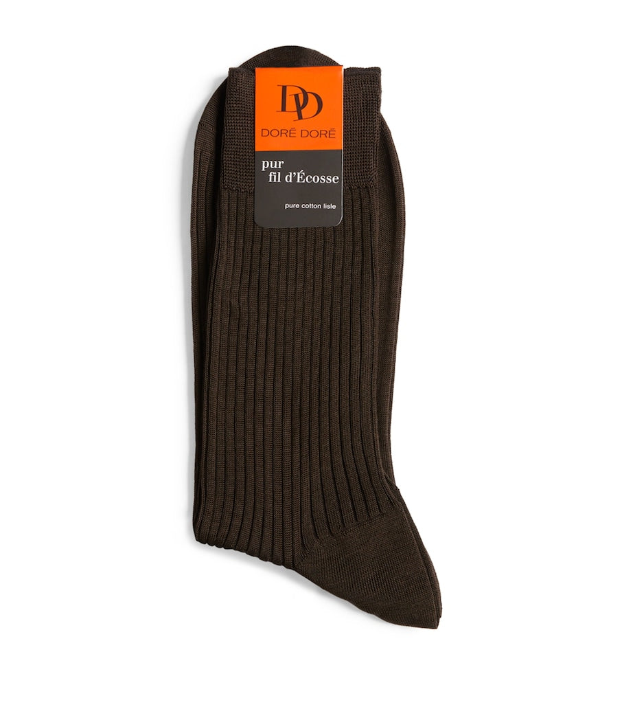 Doré Doré cotton socks with fine-ribbed knit, imported from the UK