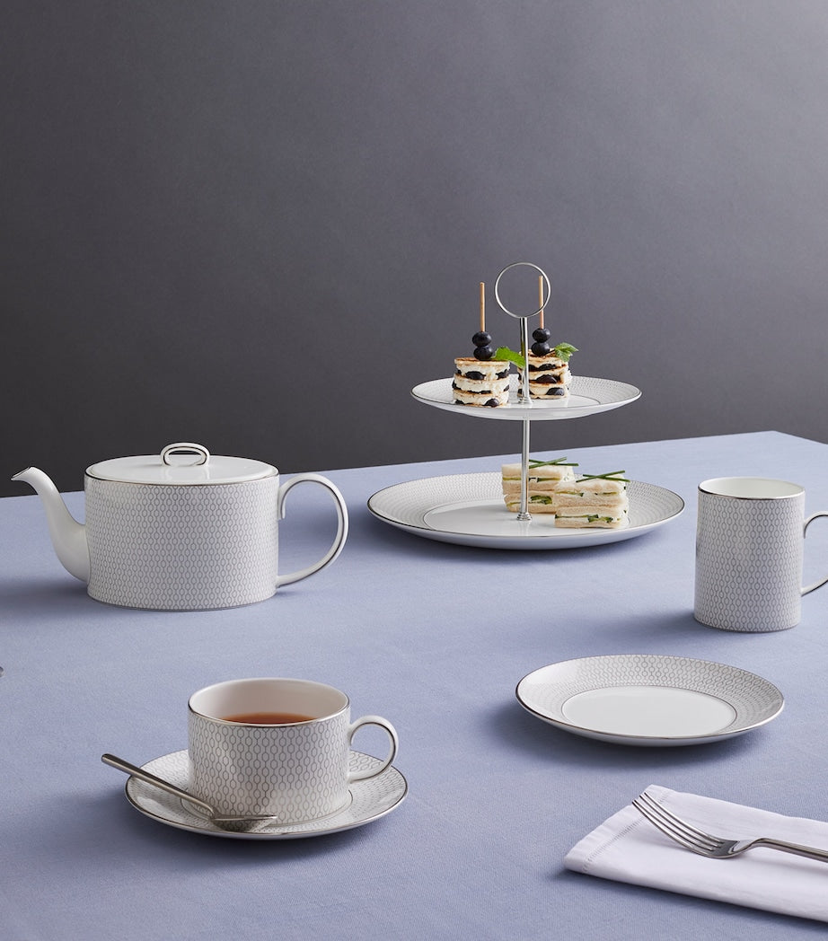 Wedgwood Gio Platinum Teacup and Saucer Set (British brand)