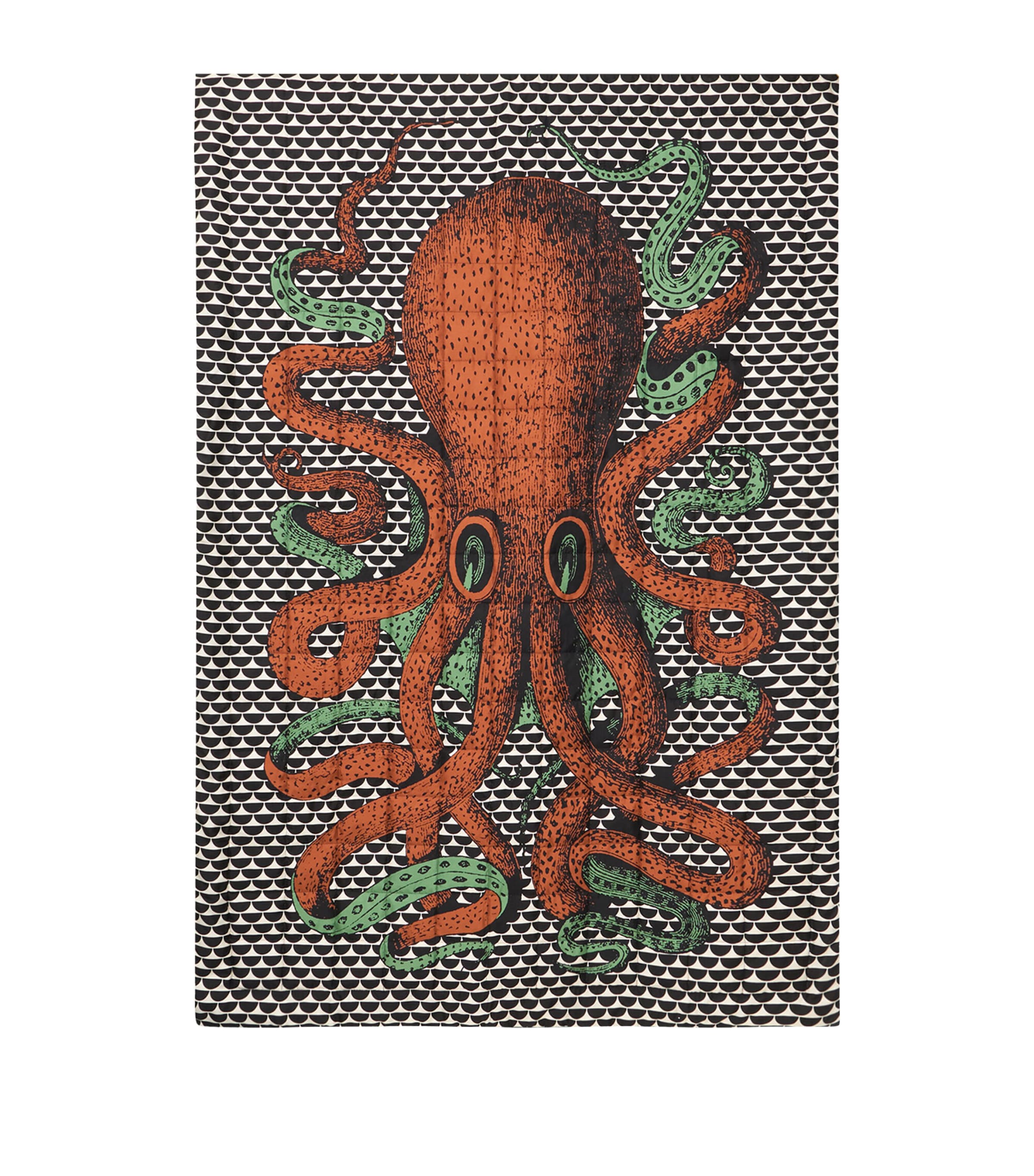 Fornasetti Silk Plaid Polipo Throw 140cm x 200cm - British product