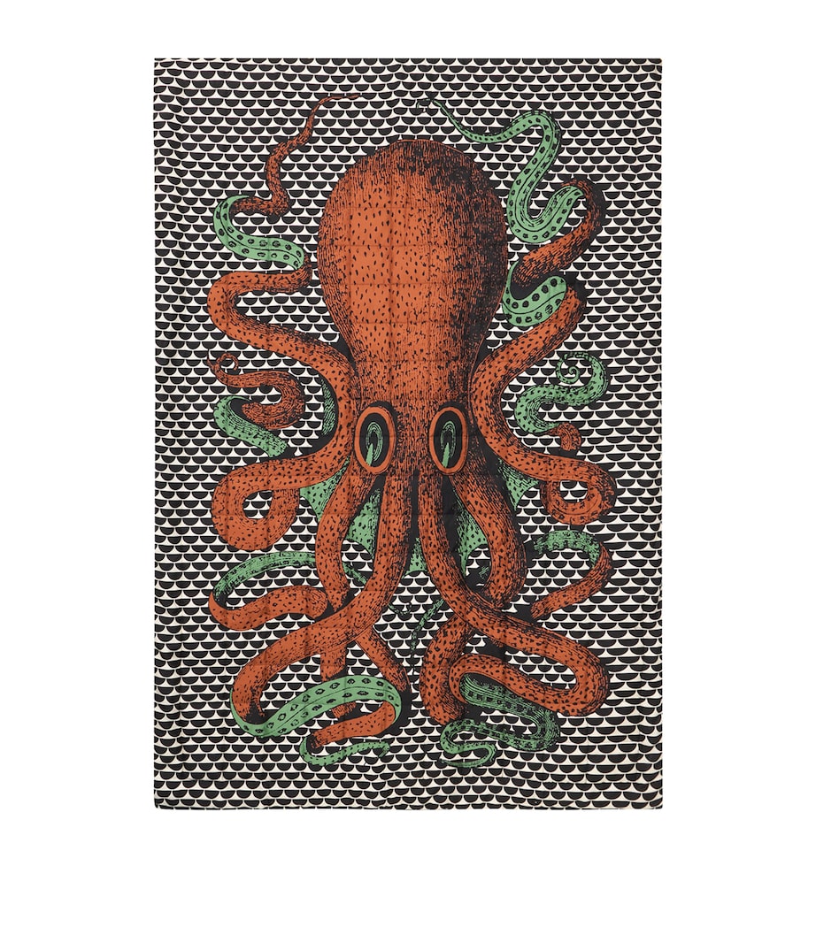 Fornasetti Silk Plaid Polipo Throw 140cm x 200cm - British product