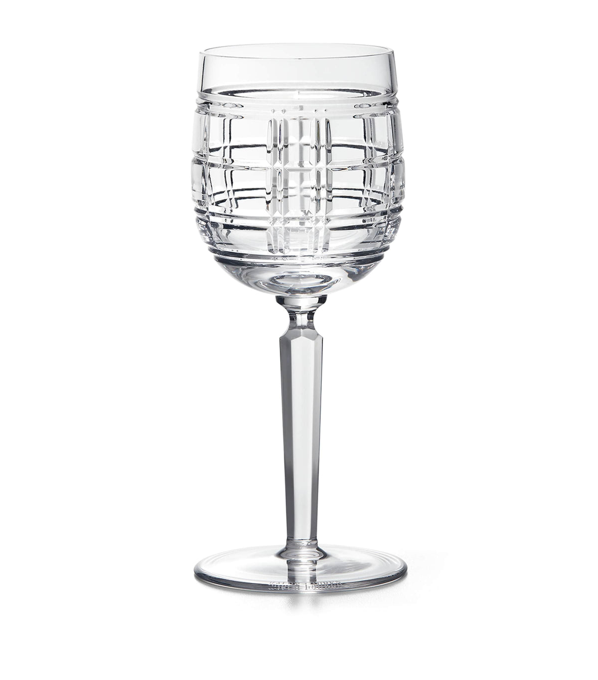 Ralph Lauren Home Hudson Plaid white wine glass, imported from the UK