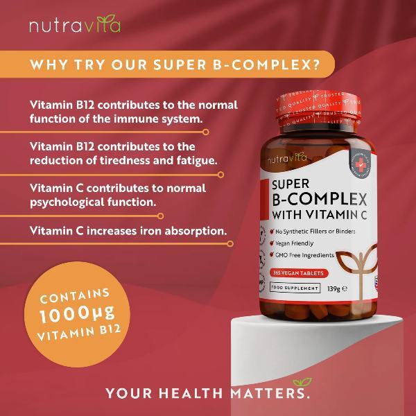 Nutravita Super Vitamin B Complex - 365 Vegan Tablets GOODS Superdrug   